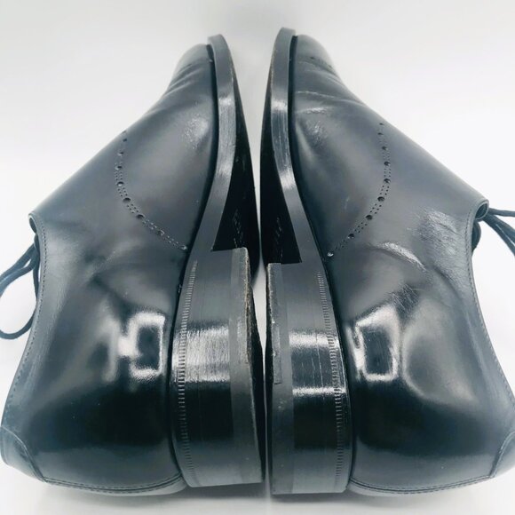Fratelli Rossetti Italy 10973 Black Perforated Leather Cap Toe Oxford Shoes Sz 7 - Picture 6 of 15